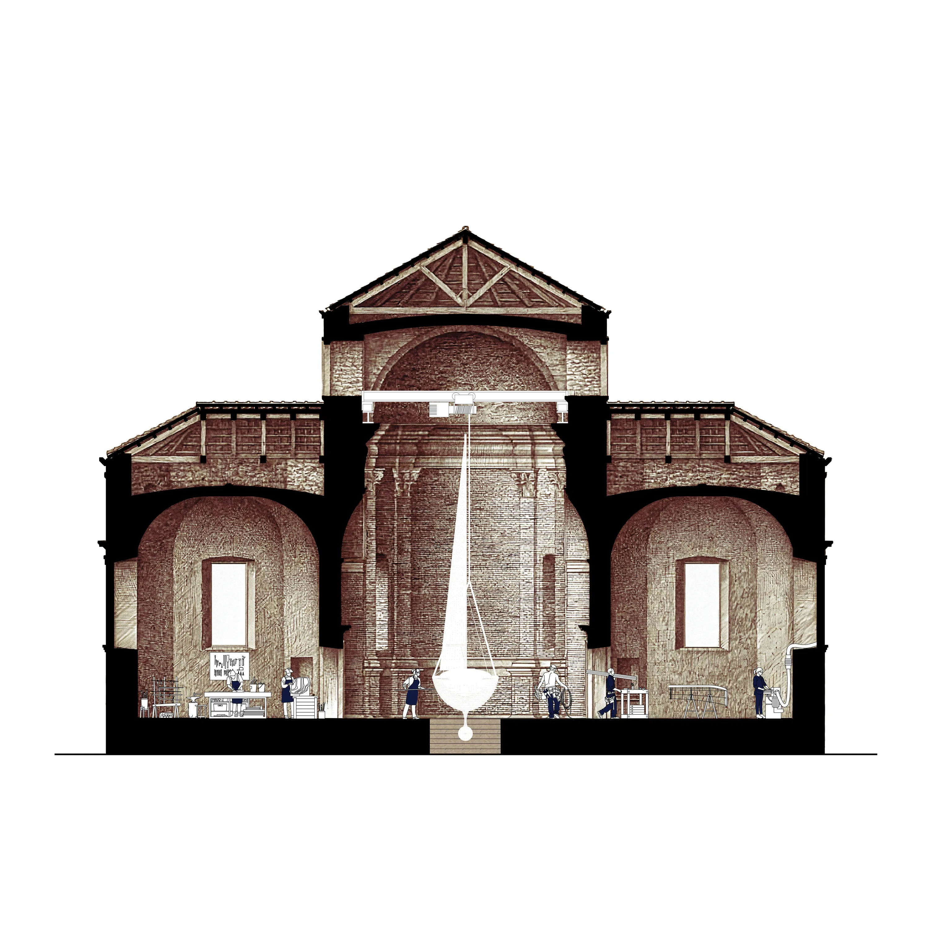 Section through the apse