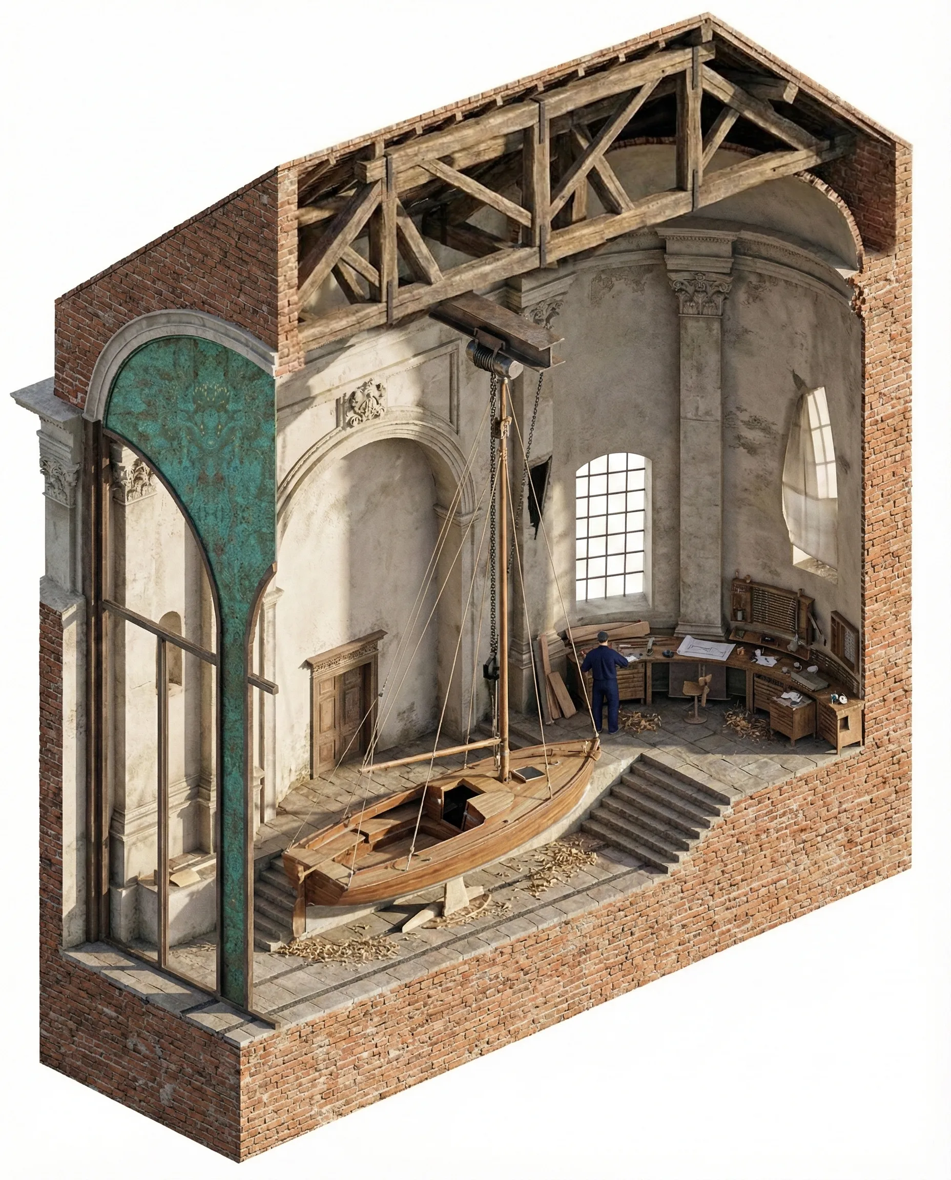 Working inside the church